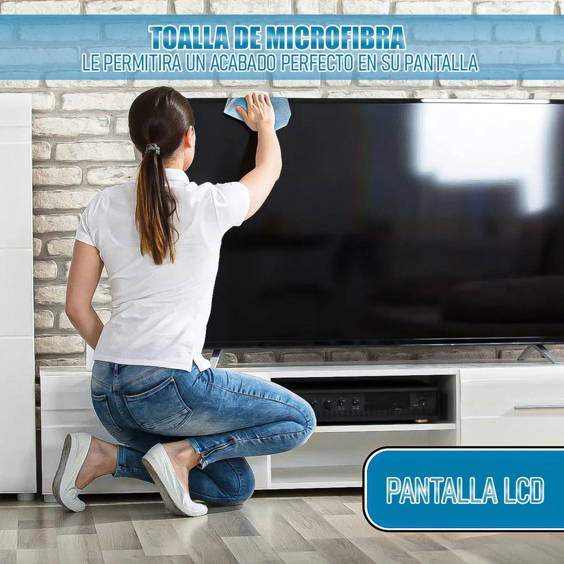 Kit Limpiador Pantalla Lcd Okshop 3en1 Spray Antiestático Microfibra Brocha