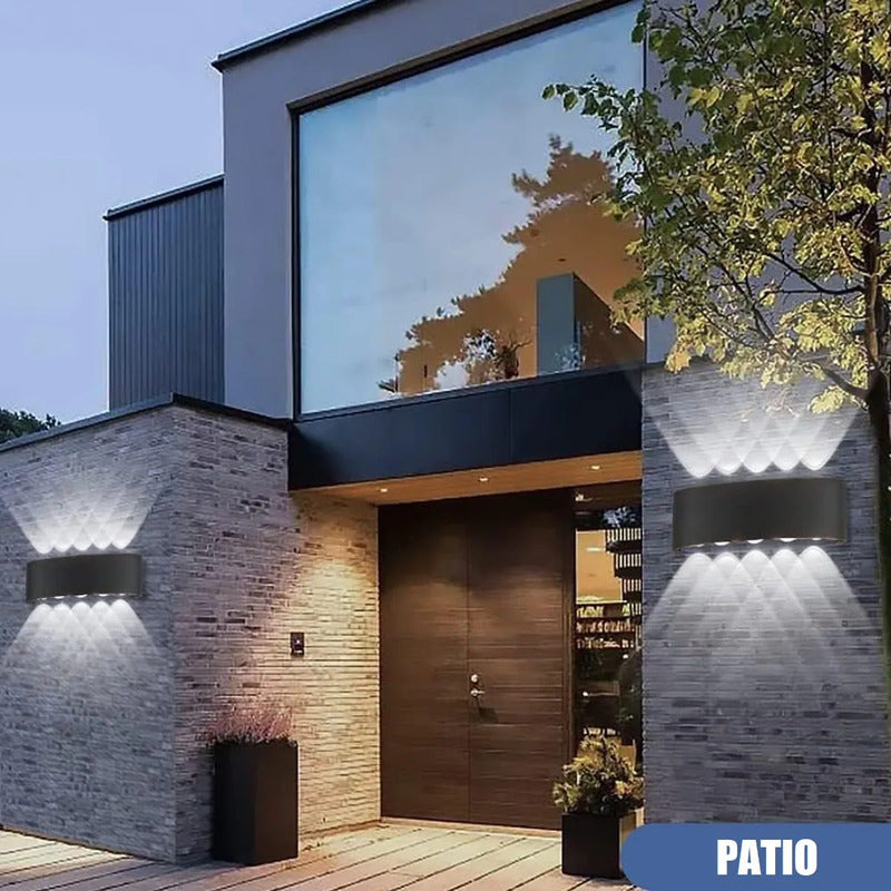 Pack 2 Aplique Muro Luces Led Para Muro Lampara De Pared 10w Negro