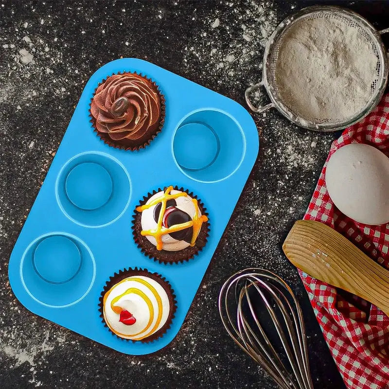 Moldes De Silicona Molde Cupcakes Silicona 6 Und Baratos Color Azul