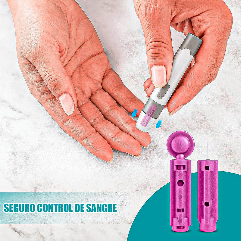 Tiras Reactivas 50 Tiras Medir Glucosa 50 Lanceta Glucometro Negro