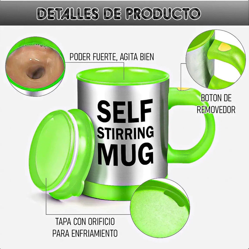 Taza Cafe Taza Para Cafe Taza Café Eléctrica Taza Agitador Verde Removedor Verde Okshop Tazas Mezcladoras Eléctricas Vaso Agitador Automático Taza Batidora Verde Tazas Electricas Tazas Okshop Liso