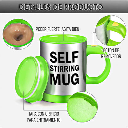 Taza Cafe Taza Para Cafe Taza Café Eléctrica Taza Agitador Verde Removedor Verde Okshop Tazas Mezcladoras Eléctricas Vaso Agitador Automático Taza Batidora Verde Tazas Electricas Tazas Okshop Liso