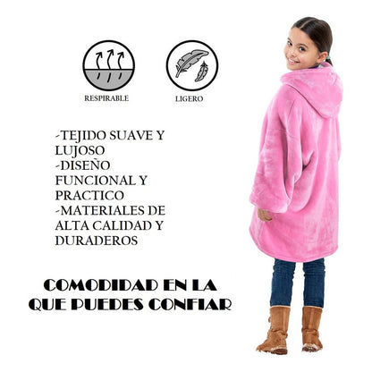 Poleron Peludo De Niña Poleron Con Capucha Niño Polerones Poleron Gigante Poleron Sherpa Frio Invierno Pijama Polar Manta Sherpa Polerón Niño Poleron