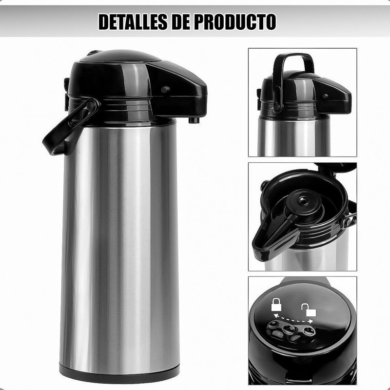 Termo Sifon Termo 1.9 L Termo Para Cafe Termo Agua Caliente Negro/gris