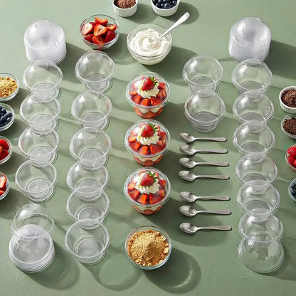 Pack 50 Pocillo Postres 150ml Vasos Postres Vaso Acrilico Transparente