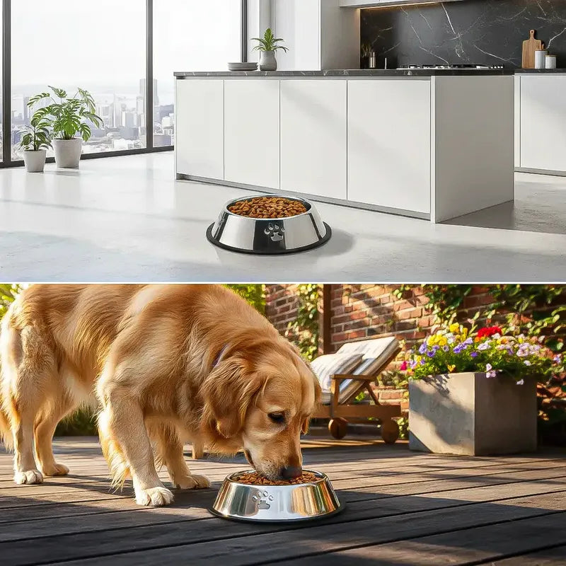 Pack 2 Plato Perro Comedero Perro Contenedor Comida Mascota Gris