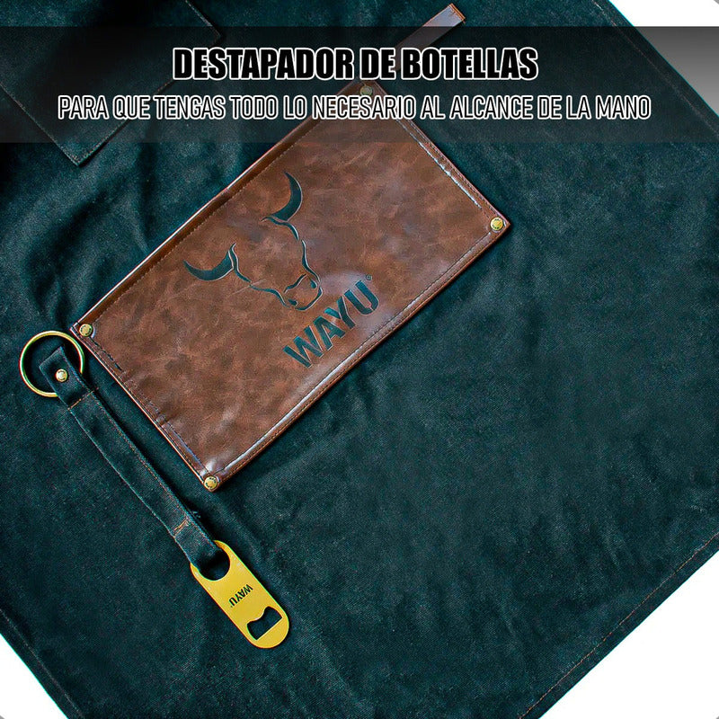 Delantal Parrillero Wayu Pecheras De Cocina Mandiles Cocina Negro Polister