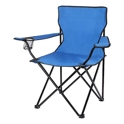 Silla Plegable Silla De Playa Camping Porta Vaso Portatil Color Azul