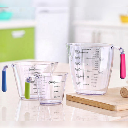 Set 3 Tazas Medidoras Reposteria Jarra Medidora Cocina Transparente