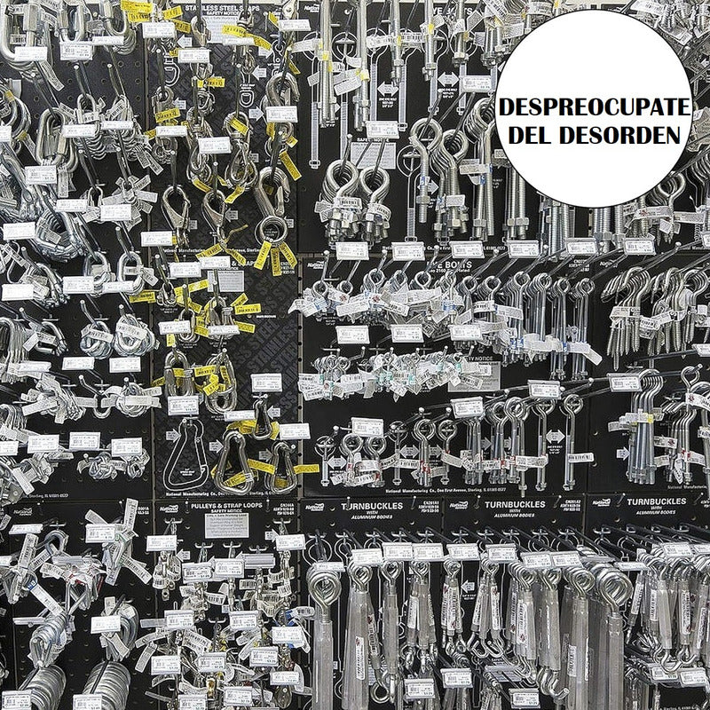 Pack X10 Ganchos Exhibidores Gancheras Panel Ranurado 20 Cm Metal