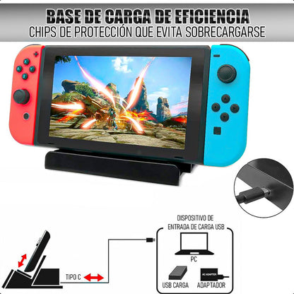 Accesorios Nintendo Switch Funda Control Accesorios 10 En 1 Negro