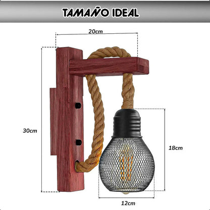 Lámpara De Pared De Madera Marrón Para Interior Y Exterior