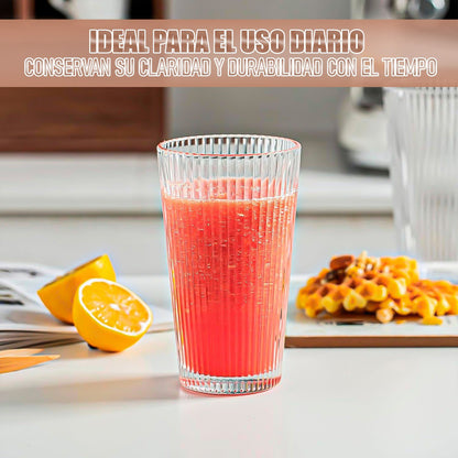 Set 6 Vasos De Vidrio Vasos Postres Juego Vasos Vidrio 450ml