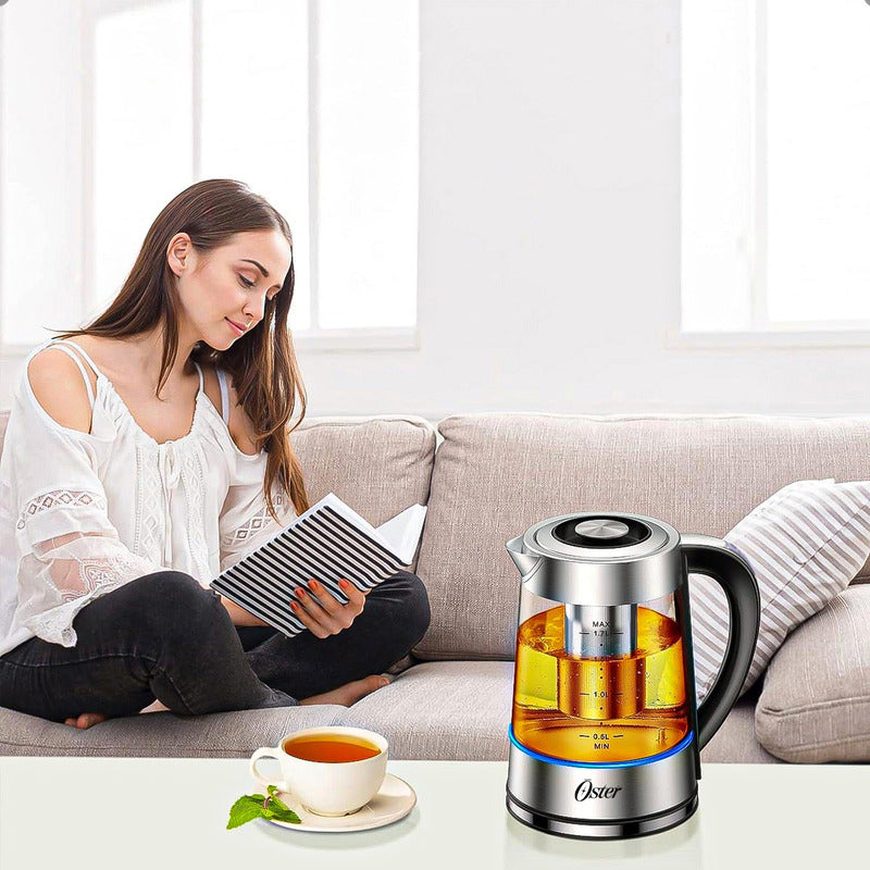 Hervidor De Vidrio Oster Herbidor Hervidor Infusor De Té - Gris