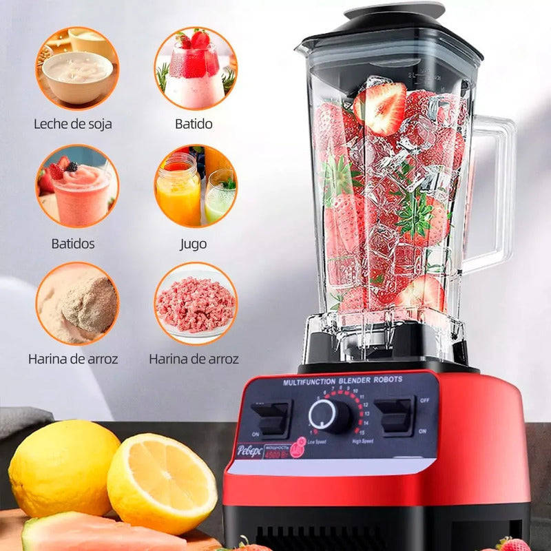 Licuadora Eléctrica Okshop De 2.5 L Con 15 Velocidades Y Jarra De Plástico Blanco