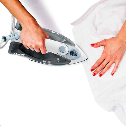 Plancha A Vapor Oster Con Base Antiadherente Y Control De Temperatura Blanco/azul