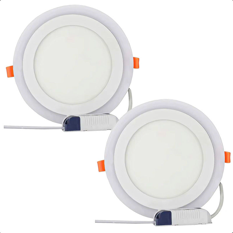 Pack 2 Plafon Led Techo Redondo Focos Led Interior 12+4w Blanco