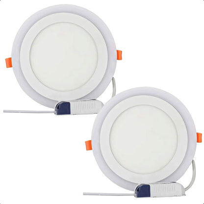 Pack 2 Plafon Led Techo Redondo Focos Led Interior 12+4w Blanco