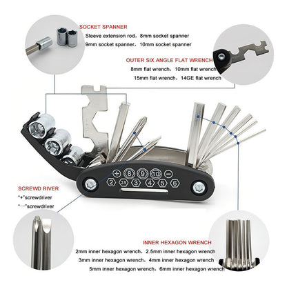 Kit De Herramientas Para Bicicletas, Llaves, Parche De Bomba, Reparación De Bicicletas