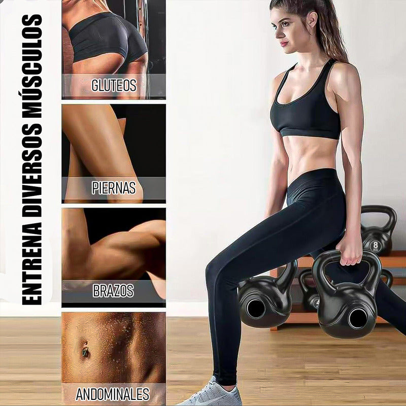 Pesa Rusa 8kg Pesa Kettlebell Mancuerna Ejercicio Crossfit Negro