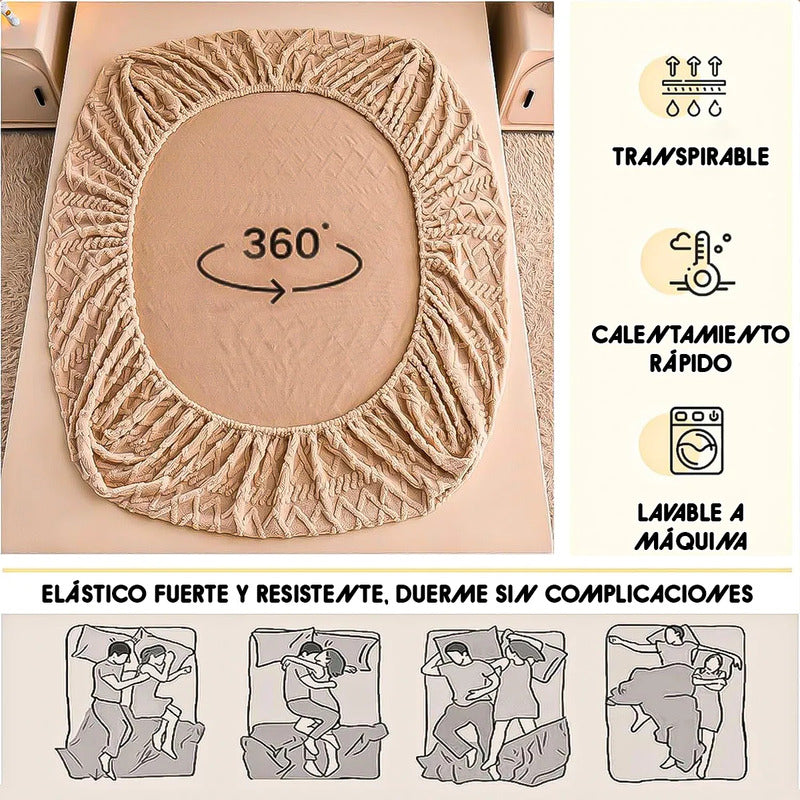 Sábana Bajera Polar Sábana Bajera Elástica Protector 150x200 Bordó