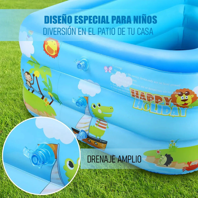 Piscina Para Niños Piscina Pequeña Bebe Piscina Rectangular Azul