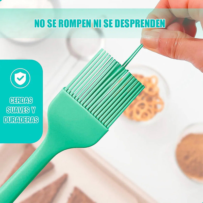 Brocha De Silicona Pincel Reposteria Pack 2 Brocha Repostería Utensilios De Silicona Para La Cocina Pincel Para Reposteria Ergonomico Brochas De Silicona Mezquina Verde Okshop