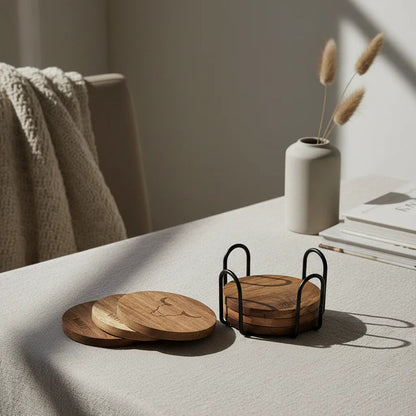 Set 6 Posavasos Madera Posavaso Posa Vaso Wayu Posavasos Madera