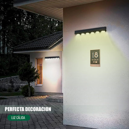 Pack X8 Aplique De Pared Lampara Led Focos Exterior Solar