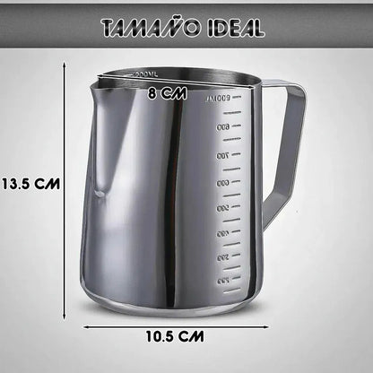 Jarra Leche Acero 900ml Lechero Barista Jarra De Espuma Leche Okshop Jarra De Leche De Acero Inoxidable Jarra Espumadora De Leche Taza Espumadora De Leche Para Café Jarra De Espuma Leche Gris