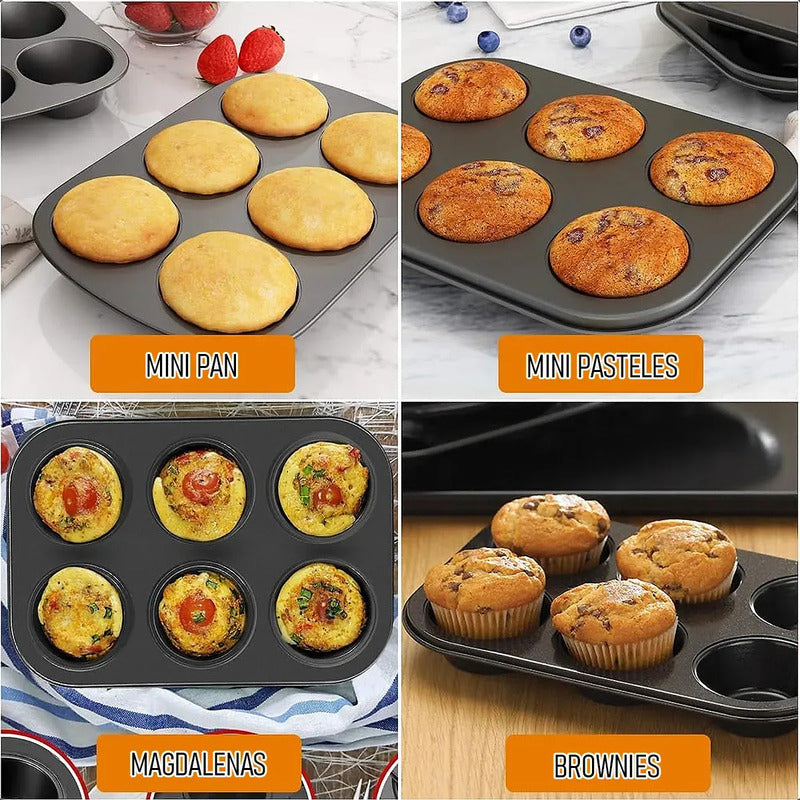 Molde Cupcake Molde Reposteria Molde 6 Cupcakes Gris Oscuro Metal Okshop Moldes Magdalenas Horno Molde De Muffins 6 Cup Moldes Reposteria Molde Horno De Acero Al Carbono Moldes Antiadherentes
