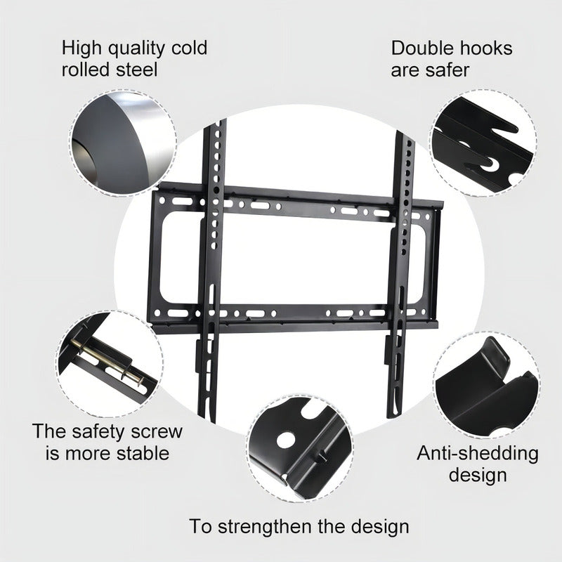 Soporte De Pared Fijo Okshop Para Tv De 26 A 63 Pulgadas Y Hasta 45 Kg Negro