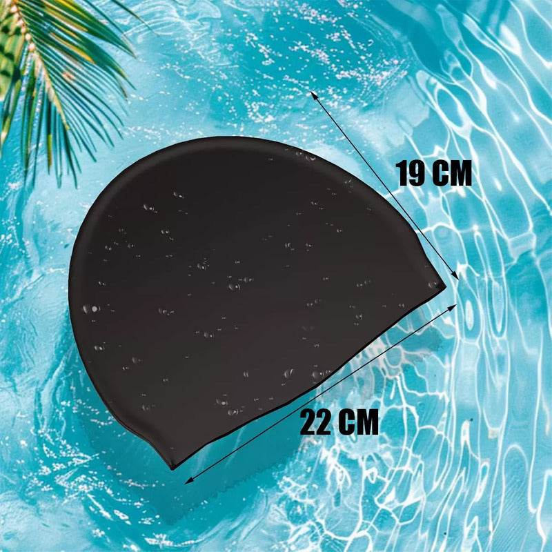 Gorros Natación Silicona Azul Okshop Adultos Pack X2 Anticloro Liso Talle Único