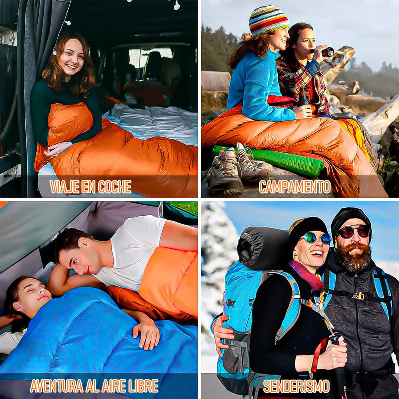 Saco De Dormir Camping Saco De Dormir Adulto Saco De Dormir Naranja Derecho
