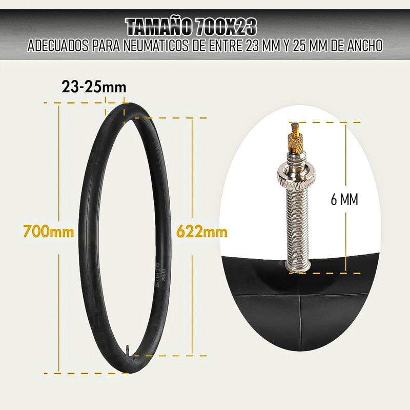 Camara Bicicleta Camara Para Bicicleta 700x23 Camara Bici Presta Negro