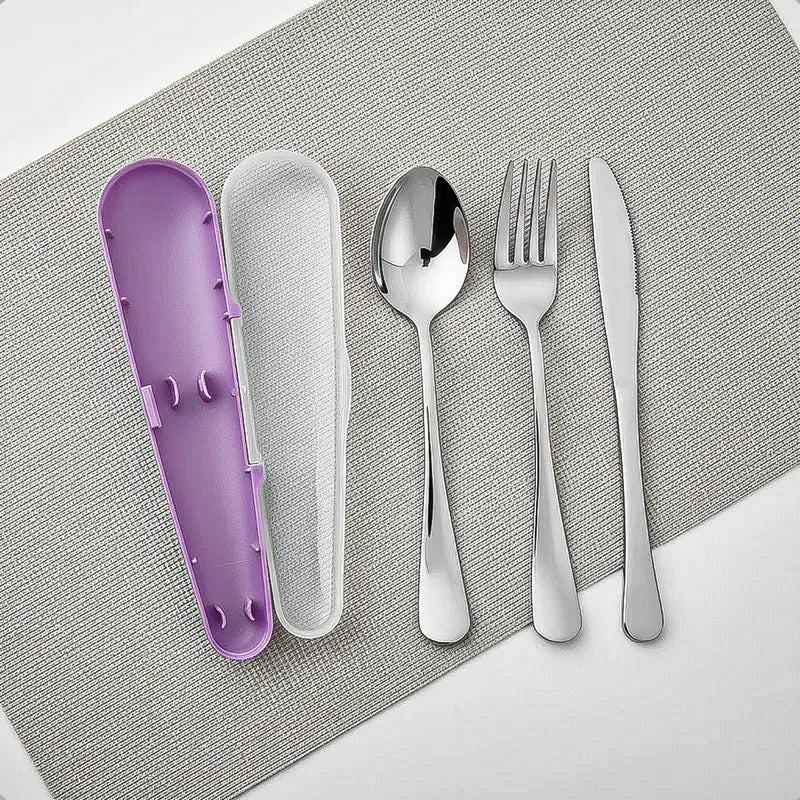 Set De Cubiertos Keep Cubiertos Portatiles Cubiertos Viaje Violeta