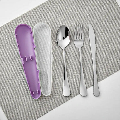 Set De Cubiertos Keep Cubiertos Portatiles Cubiertos Viaje Violeta