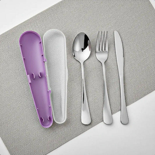 Set De Cubiertos Keep Cubiertos Portatiles Cubiertos Viaje Violeta