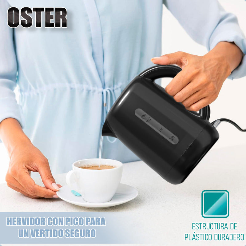 Hervidor Eléctrico Oster De 1.7 Litros Con Apagado Automático Negro
