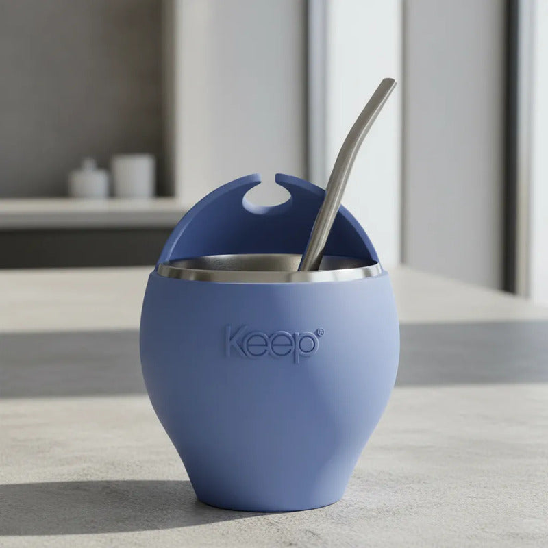 Mate Con Bombilla Keep Mate Acero Inoxidable Mate 230ml Mate Azul Mate