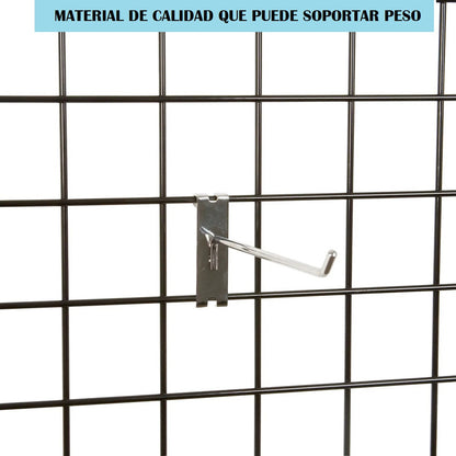Pack X50 Ganchos Exhibidores Gancheras Panel Ranurado 20 Cm Metal