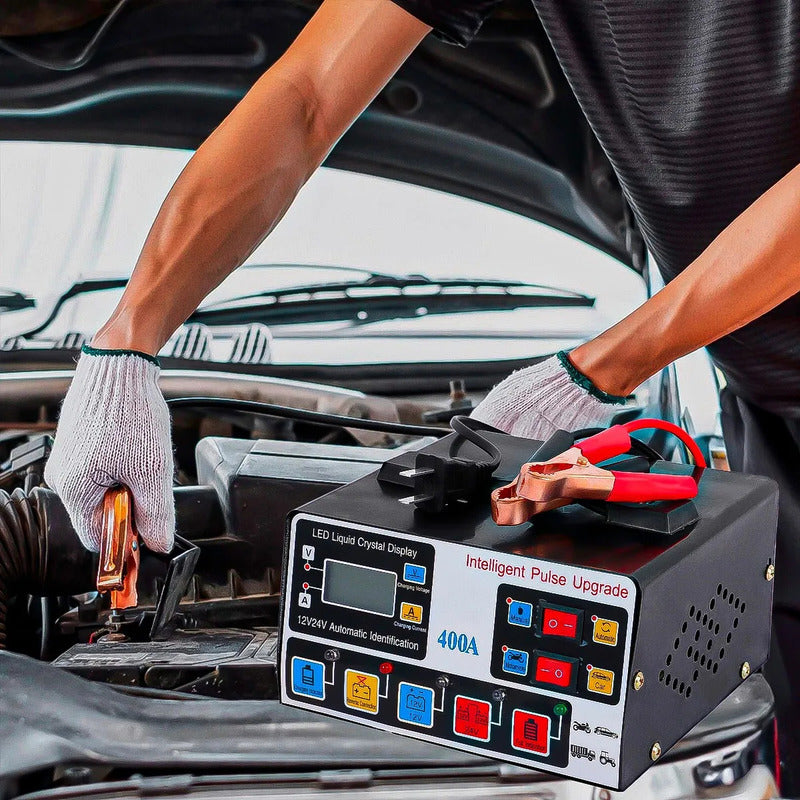 Cargador De Baterías Para Auto Y Moto 12v/24v Okshop