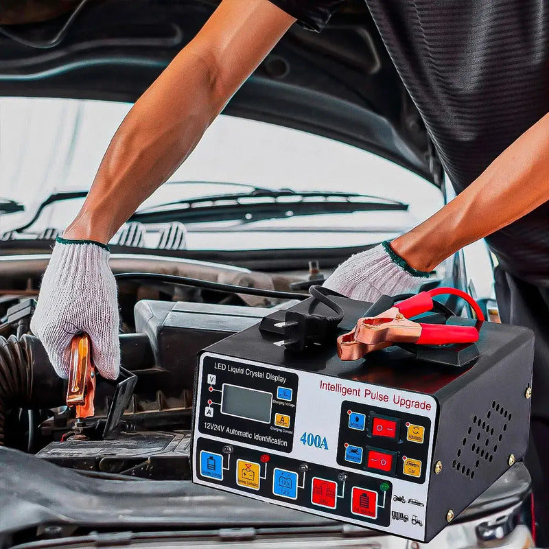 Cargador De Baterías Para Auto Y Moto 12v/24v Okshop