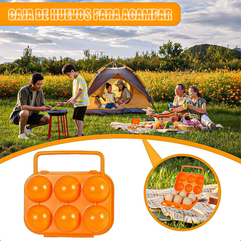 Pack 4 Organizador Huevos Dispensador Huevos Porta Huevos Naranja