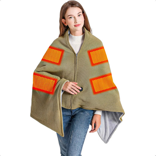 Manta Calentadora Portátil Inalámbrica Okshop Terciopelo De Cristal Verde