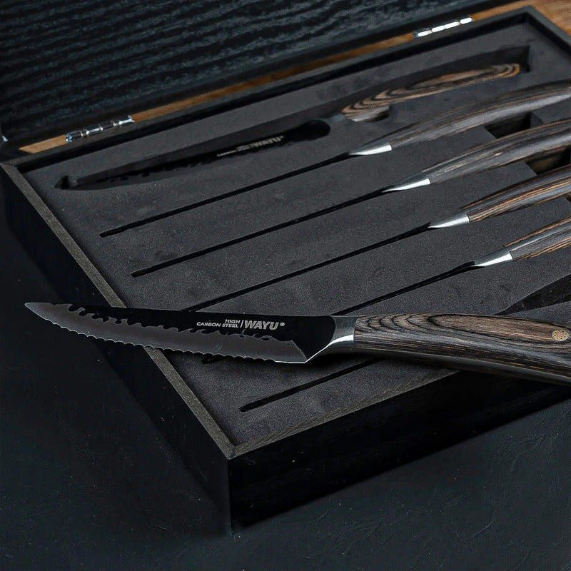 Set 6 Cuchillos Hammer Cuchillos Wayu Cuchillos Acero Wayu Wayu