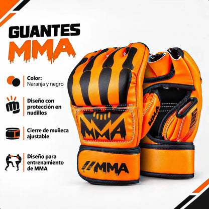 Guantes Mma Guantes De Kick Boxing Guantes Artes Marciales Okshop Guantes Mma Dedos Abiertos Entrenamiento Artes... Unica Naranja