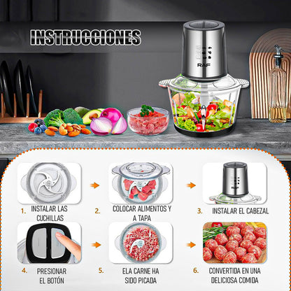 Procesador De Alimentos Picadora Procesadora De Alimentos Negro/gris