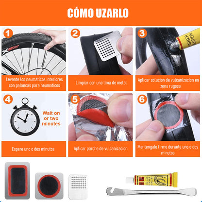 Kit Parches Bicicleta Reparacion Pinchazo Llanta Bicicletas Blanco