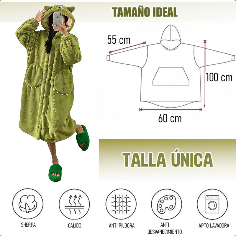 Pijama Invierno Poleron Monster Chiporro Pijama Para Adulto